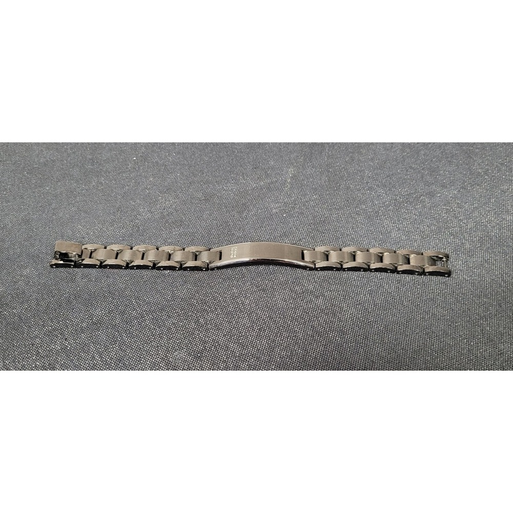 Macy's Men's Black Diamond Accent Link ID Bracelet in Black IP-Plated Stainless